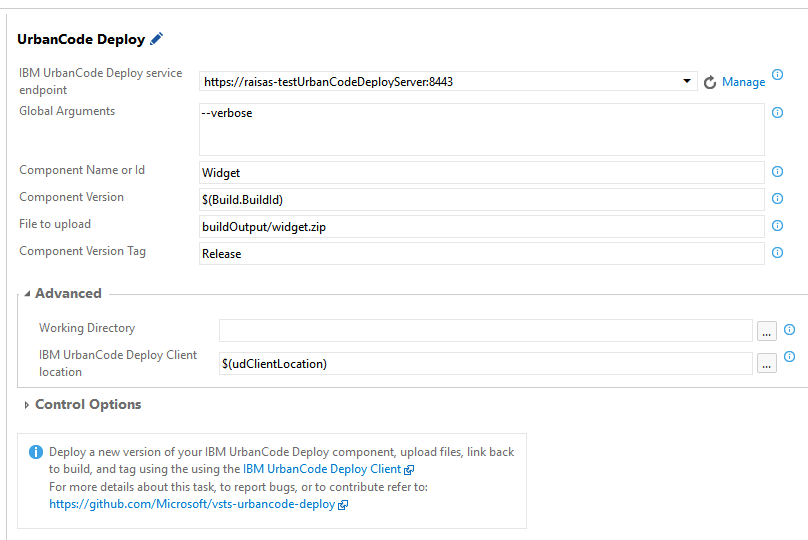 UrbanCode Deploy Build Task